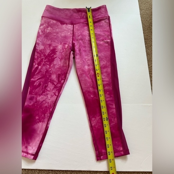 Zyia Active Pink Marble Tie Dye Hendrix Mesh Capri Leggings Size 8-10 - Picture 7 of 7